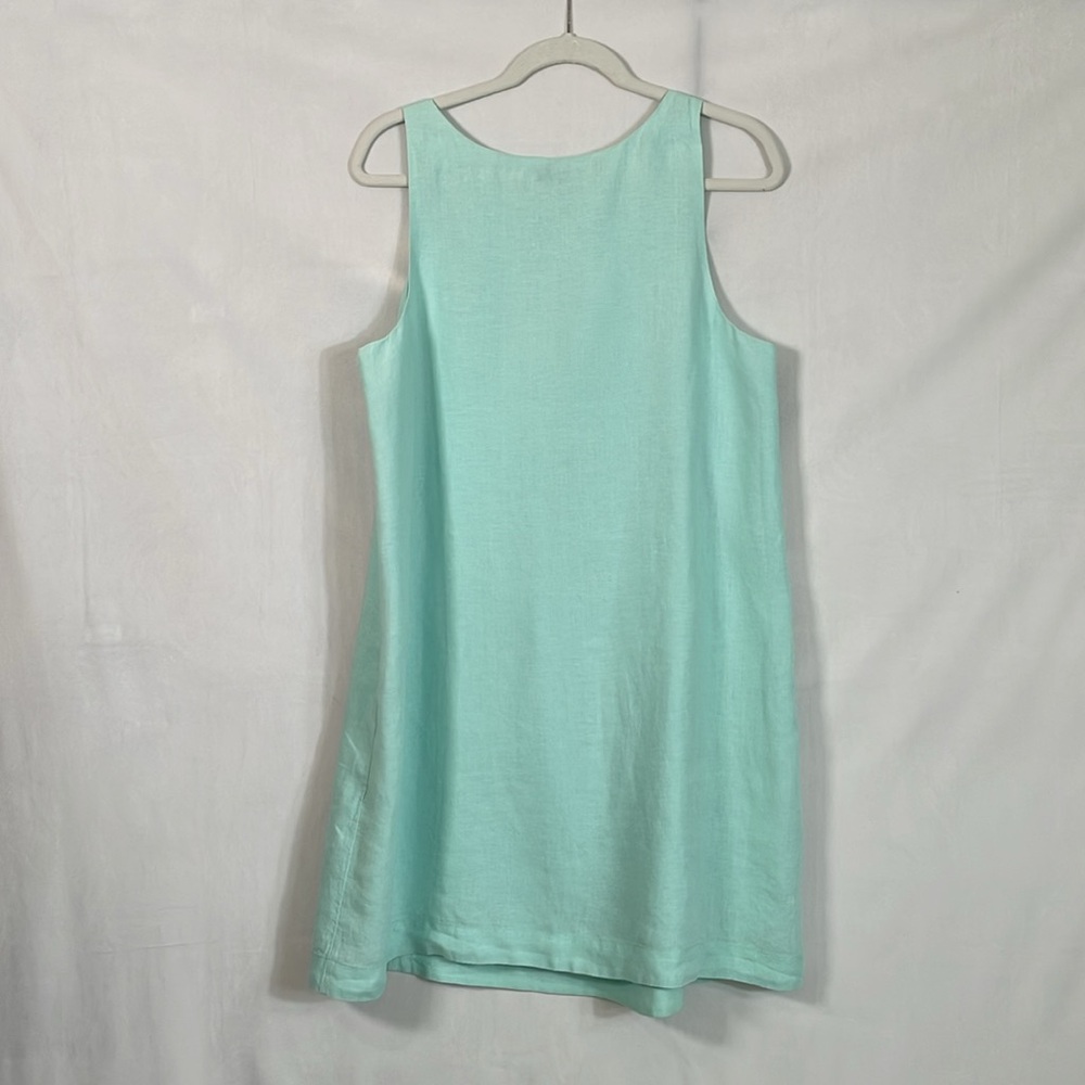 Vineyard Vines Linen Dress Size 12 Sea-foam Color Relaxed Fit EUC - Picture 3 of 9